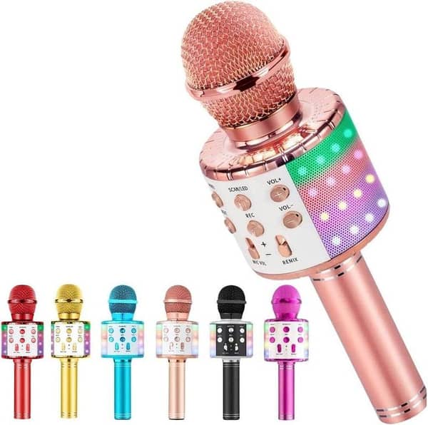 Karaoke Microphone for Kids – 5-in-1 Wireless Bluetooth with LED Lights