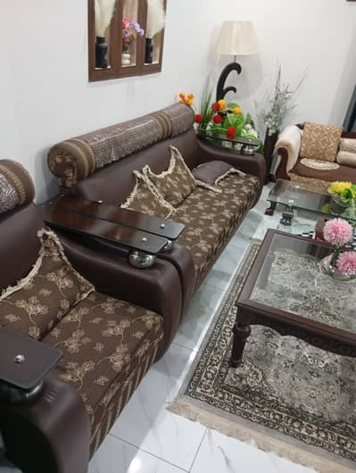 7 seater sofa with 2 centre tables