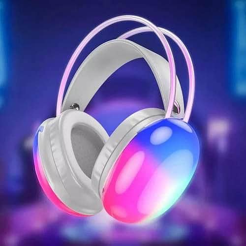 RGB Wireless Headphone With Mic Bluetooth ,High Quality Sound ,Rechargeable Battery