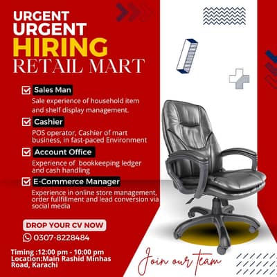 Urgent Staff Required for Mart