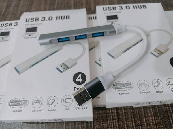 4-Port USB 3.0 Hub for Connecting USB Devices to Laptops and Desktops