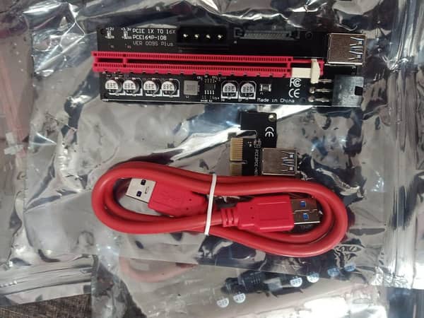 009s Plus Riser Card PCI-E 1x 16x PCIE GPUCard With 6Pin+4Pin SATA Power