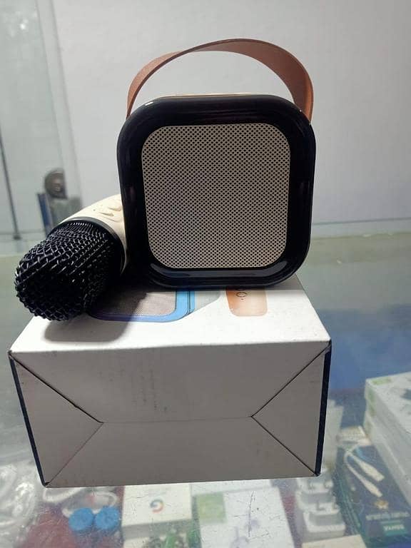 K12 Wireless Mic With Speaker - Single / Double RGB 7 Colour Dancing Light Karaoke Mic With Portable Bluetooth Microphone For Recording With Speaker For Music - 3 in 1 USB / AUX / SD Card Slot Karaoke Handheld Microphone