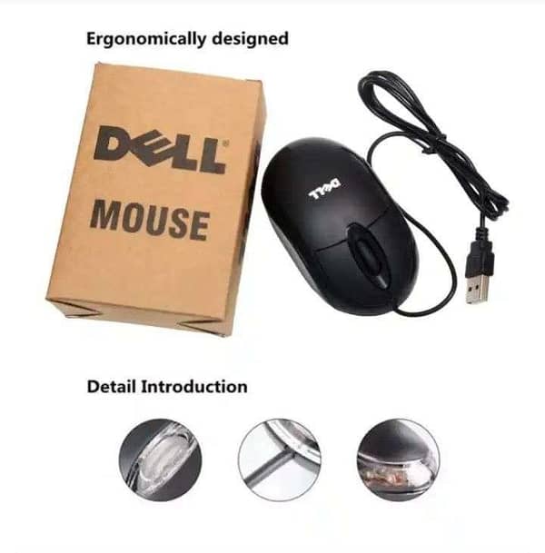 Dell Wired Optical Mouse for PC and Laptop - USB 2.0 Connectivity