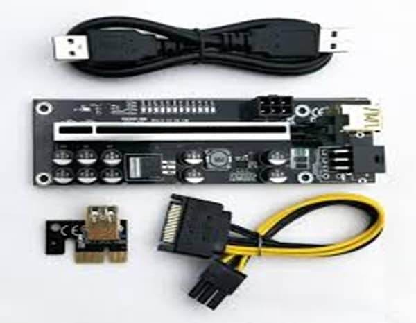 011 Pro PCIE Riser 10 Capacitors 12 LED 6Pin Power Cable 1X to16X Extender whit rgb lights