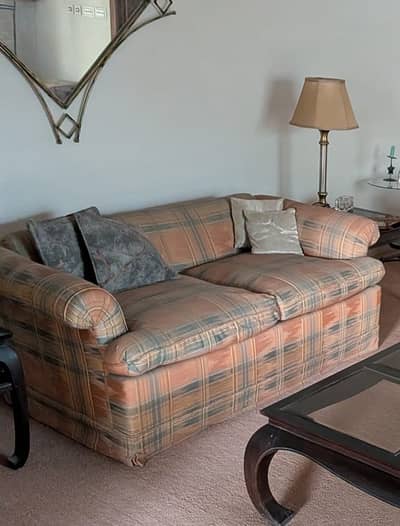 Beautiful peach 2-seater sofas (single or pair)