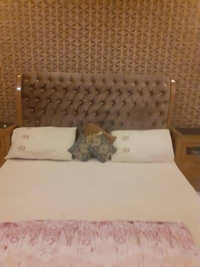 King size bed with velvet posish