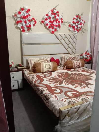 bed with side tables