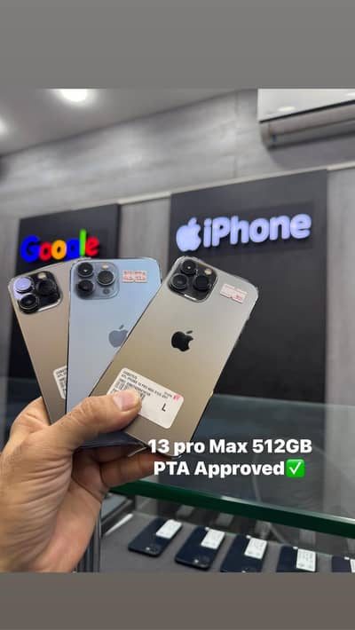 13 pro max 512 GB 91-92  pta Approved