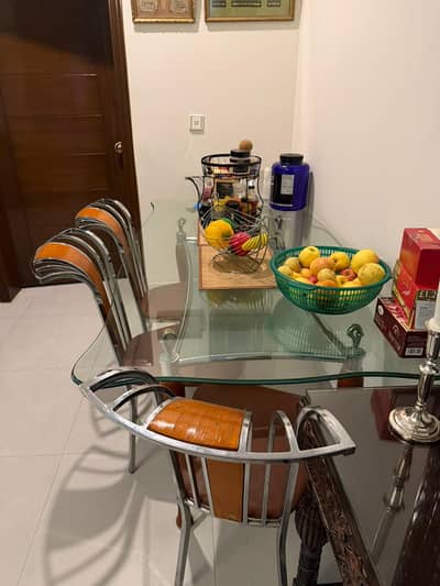 Dining Table For Sale - 8 Seater Dining Table ( Top Glass )