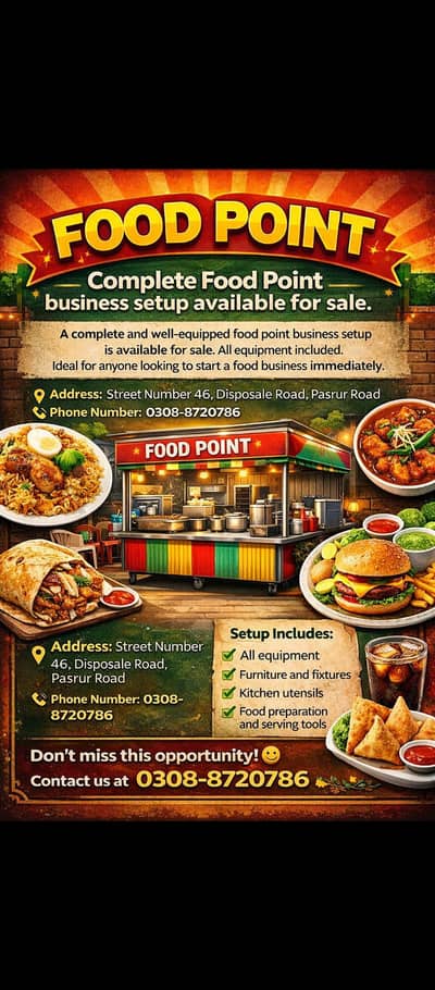 Fast food setup for sale Whatsapp no zero3461347686.