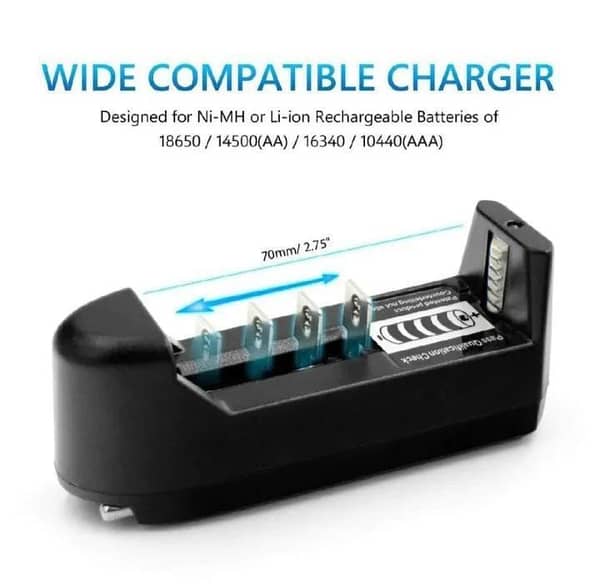 Universal Portable Lithium Cell Charger – Multifunctional Single-Slot Charging Device