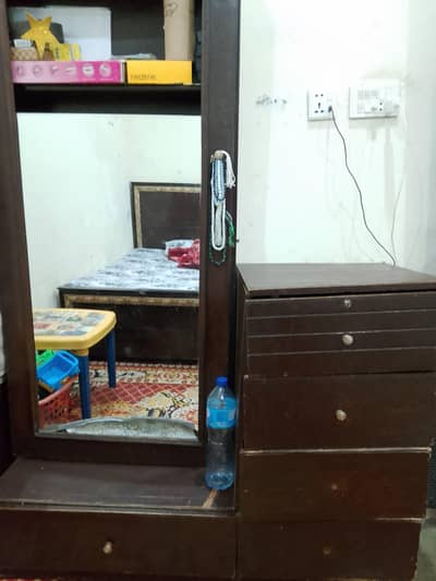 bed set with mattress two side table + dressing table