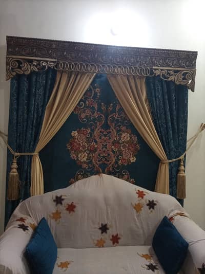 Blue and Golden colors  curtain