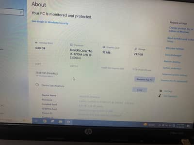 HP pro book 4gb ram 320gb hard