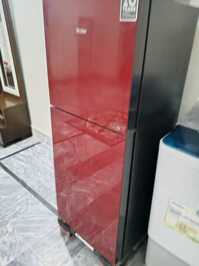 Haier small double glass door refrigerator