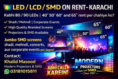 LED / SMD Screen Rental in Karachi | Indoor & Outdoor
