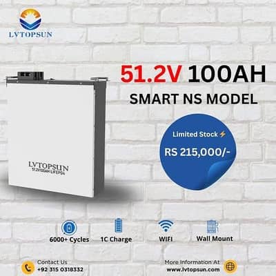 5.1kw Litthium Battery Lvtopson Lv-512100  5years Replacement Warranty