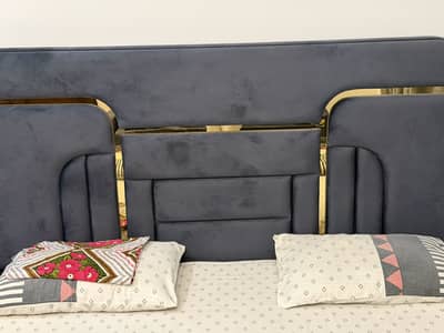 Brand new wooden poshish bed with brass material