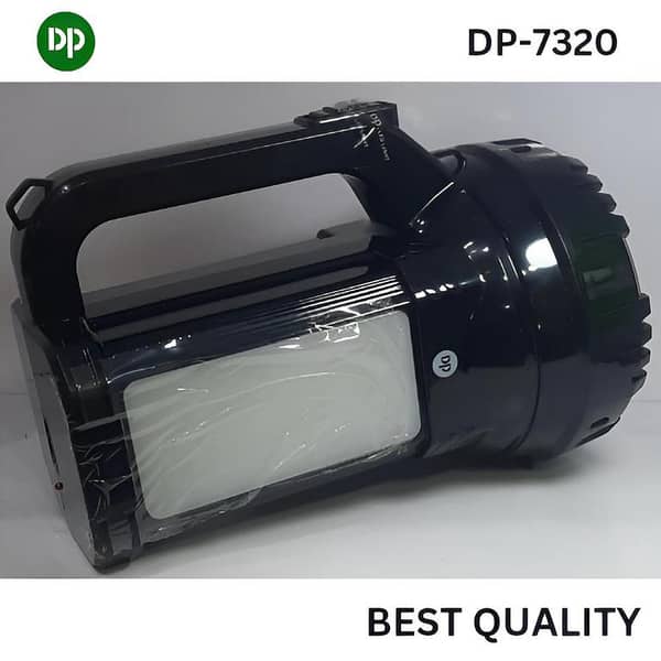 DP Rechargeable LED Searchlight - Dual Function High Power Outdoor Emergency Flashlight, Long Range Portable Torch, 4-Hour Runtime (DP-7320)