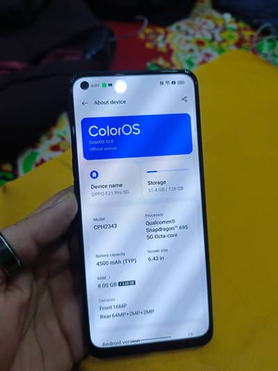 OPPO F21 Pro 5g  8/10 Condition PTA Approve