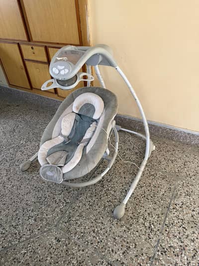 Electric Baby Swing Chair with Music – Soft & Comfortable (Grey)