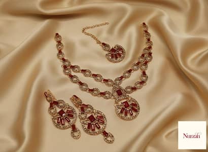 elegant zircon bridal and party wear sets