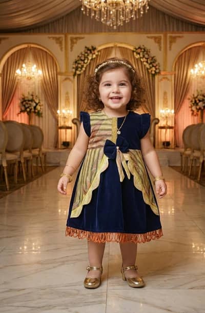 Navy Blue Velvet Fairy Wing Dress