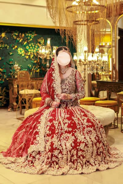 Custom Made Heavily Embellished Bridal Ghagra Choli - Medium