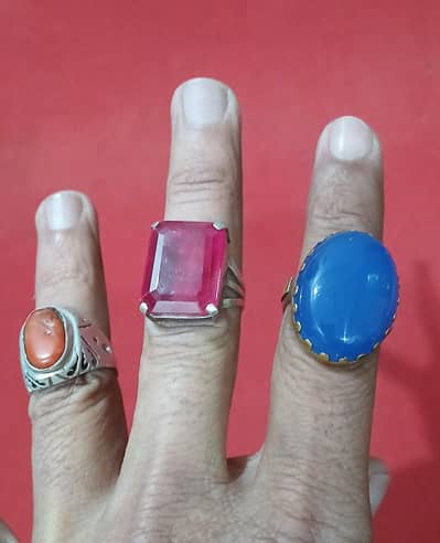 Marjan, yaqoot, aqeeq Ring