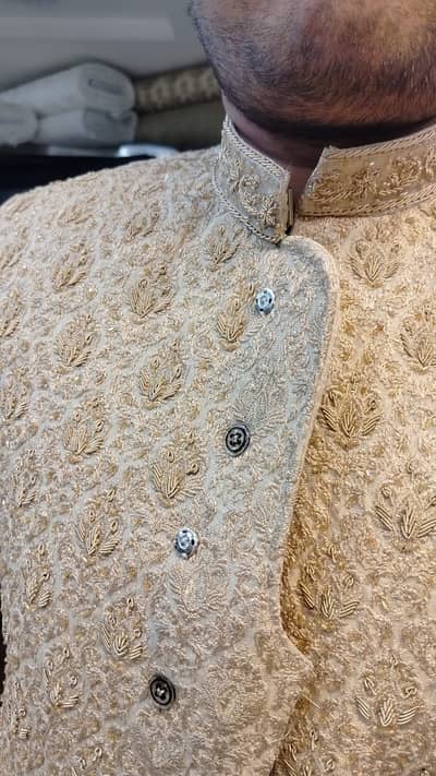 Sharwani | Golden | Zardozi Embroidery