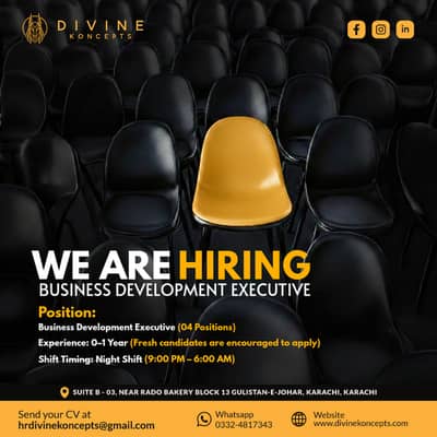  We’re Hiring: Business Development Executive (Night Shift)