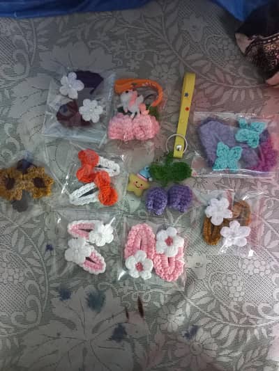 hair clips and keychains accessories