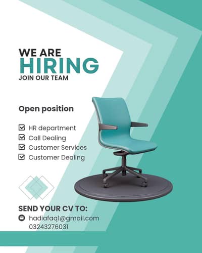 We need male and female staff fresher also can apply!