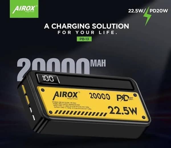 PB-13 20000mAh Power Bank with 22.5W Fast Charging