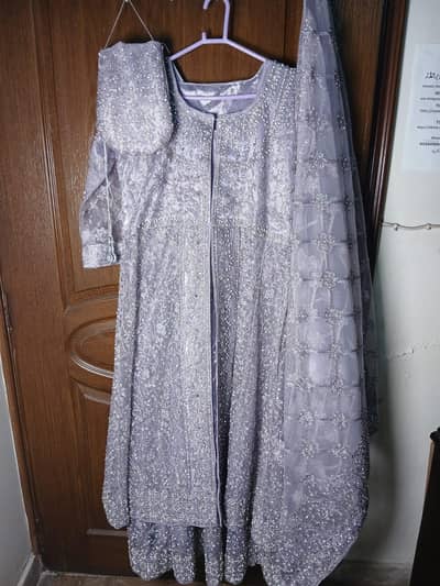  Lavender Open Gown Maxi with Dupatta 