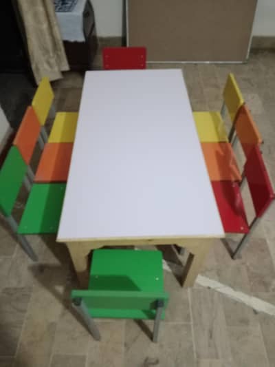 Montessori children chairs with table