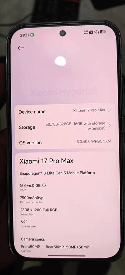 Xiaomi 17 Pro Max Not PTA, just box open