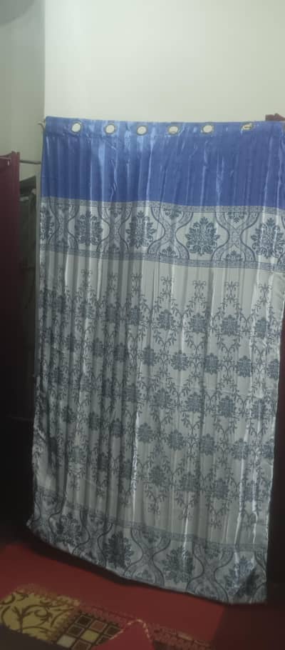 curtain blue and white colour