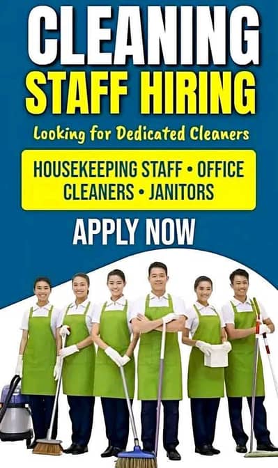 Shopping Mall Cleaning staff required urgent