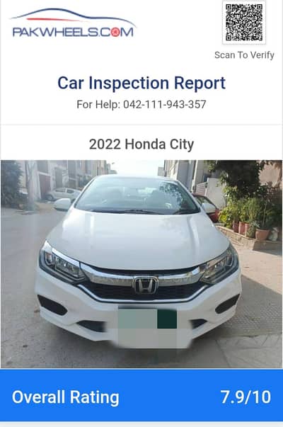 Urgent Sale | Honda City 1.2 CVT 2022 | PakWheels Inspected 7.9 | Well