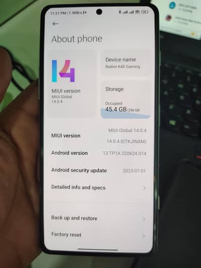 REDMI K40 RAM 12+7/256 DUAL SIM PTA SALE AND EXCHANGE