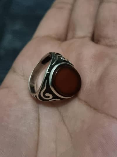 Orignal Sterling Silver ring (Turkish) with Orignal yamni aqeeq