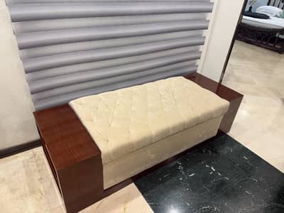 Wooden Dewan for sale with soft and elegant stuffed cushioning
