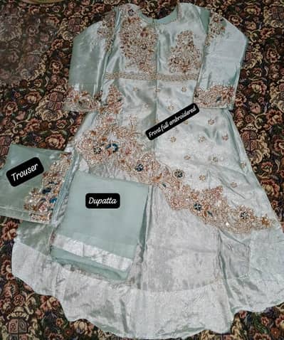 Luxury Masuri shimmer Embroidered Suit – 3 Piece Party Wear