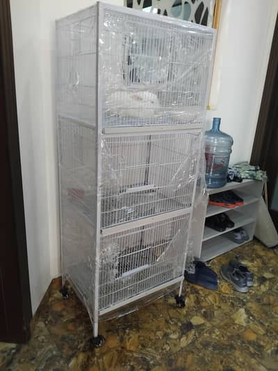 New iron cage 2×1.5×1.5. . . 3 portion with rabbits and pigeon