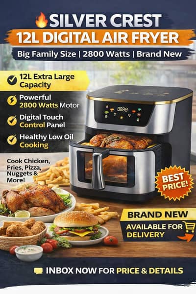 Silver Crest 12L Digital Air Fryer Big Family Size Heavy duty