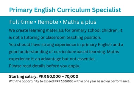Primary English Curriculum Specialist (Full Time, Remote) Math is Plus