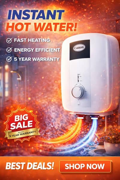 GREAT OFFER: 2 Canon Electric Geysers FEWH-10 & 30LCM (10 & 30 Liters)