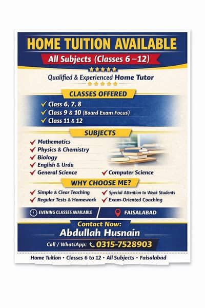 home tuition available